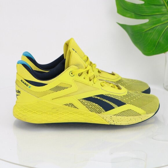 Reebok Mens Nano X Running Shoe Size 12.5 Neon Yellow Crossfit Sneaker Trainer - Picture 5 of 12